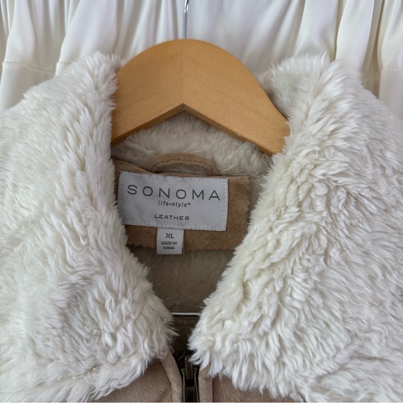 Sonoma Goods for Life 90s Brown Teddy Jacket Shearling Collar Y2K Vintage XL - Picture 3 of 6